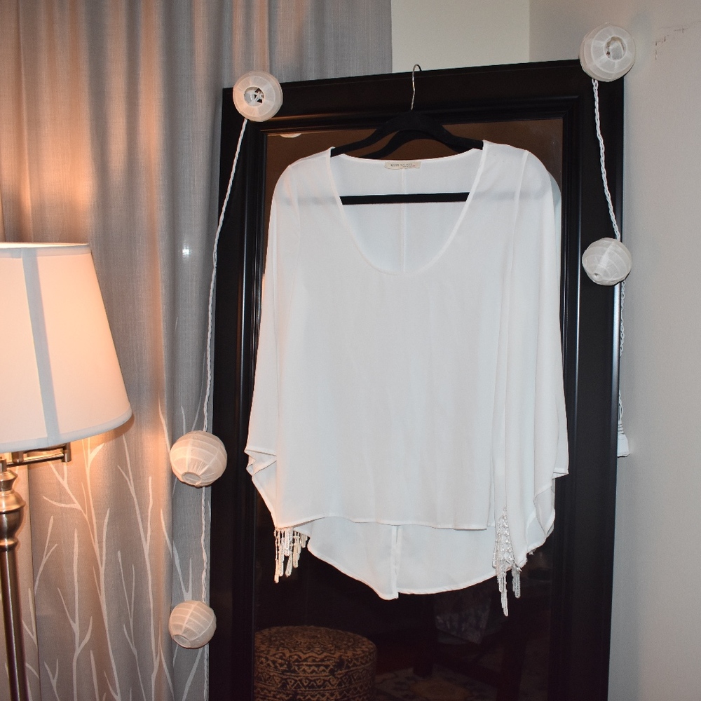 Haute Society Fringe White Blouse